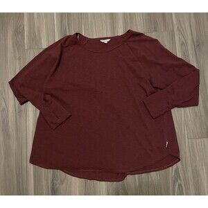 Frye and Co Shirt Womens Size 3X Maroon Cotton Long Sleeve Thumb Hole